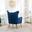 Sovarol Velvet Button-Tufted Wing Back Accent Chair, Blue T2574P164251