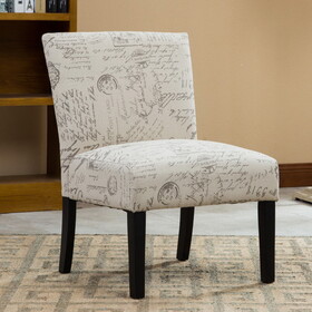 Botticelli English Letter Print Fabric Armless Contemporary Accent Chair T2574P164254