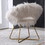 Slatina Faux Fur Upholstered Accent Chair, White T2574P164507