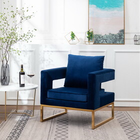 Lenola Contemporary Upholstered Accent Arm Chair, Blue T2574P164509