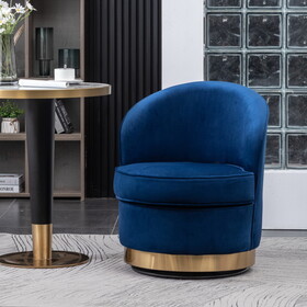 Wania Contemporary Velvet Swivel Chair, Blue T2574P164513