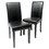 Urban Style Solid Wood Leatherette Padded Parson Chair, Black, Set of 2 T2574P164532