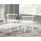 Alwynn Contemporary Wooden Spindle Back Dining Chairs, Set of 2, White T2574P164536