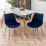 Aufurr Modern Velvet Dining Chair, Set of 2, Blue T2574P164537