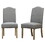 Mod Urban Style Solid Wood Nailhead Grey Fabric Padded Parson Chair, Set of 2 T2574P164550