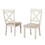 Prato Wood Cross Back Upholstered Dining Chairs, Set of 2, Antique White T2574P164556