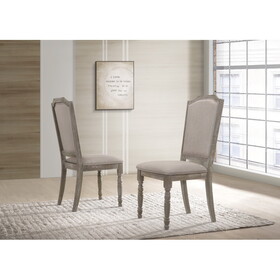 Ferran Wood Pedestal Dining Chair in Reclaimed Gray, Set of 2 T2574P164567