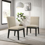 Roundhill Furniture Rocco Contemporary Solid Wood Dining Chairs, Set of 2, Beige T2574P164570