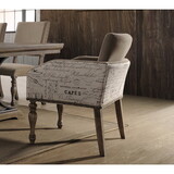 Birmingham Script Printed Driftwood Finish Dining Arm Chair with Nail head, Set of 2 T2574P164572