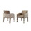 Birmingham Script Printed Driftwood Finish Dining Arm Chair with Nail head, Set of 2 T2574P164572