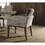 Birmingham Script Printed Driftwood Finish Dining Arm Chair with Nail head, Set of 2 T2574P164572