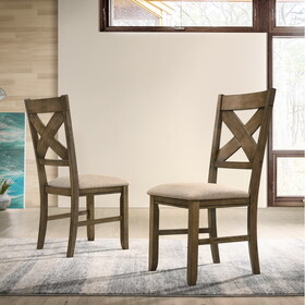 Raven Wood Fabric Upholstered Dining Chair Set of 2 T2574P164580