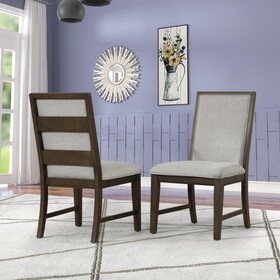 Aberll Solid Wood Upholstered Dining Chairs, Set of 2, Gray T2574P164584