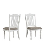 Ebret Farmhouse Two-tone Distressed Wood Dining Chairs, Set of 2, Brown and White T2574P164586