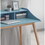 Roskilde Mid-Century Modern Wood Writing Desk with Hutch, Blue T2574P164626