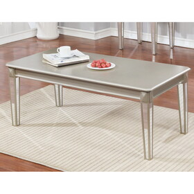 Barent Contemporary Wood Coffee Table with Mirrored Legs, Champagne T2574P164639