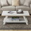 Athens Contemporary Wood Shelf Coffee Table in White Finish T2574P164643