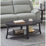Anze Contemporary Oval Wood Shelf Coffee Table in Charcoal Finish T2574P164648
