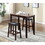 3-Piece Counter Height Glossy Print Marble Breakfast Table with Stools, Espresso T2574P164801