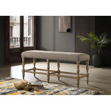 Birmingham Microfiber Upholstered Counter Height Bench with Nail Head Trim in Driftwood Finish T2574P164807