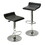Contemporary Chrome Air Lift Adjustable Swivel Stools with Black Seat, Set of 2 T2574P164824