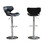 Masaccio Upholstery Airlift Adjustable Swivel Barstool with Chrome Base, Set of 2, Black T2574P164831