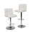 Swivel Faux Leather Adjustable Hydraulic Bar Stool, Set of 2, White T2574P164843