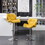 Breni Velvet Diamond Tufted Swivel Adjustable Height Barstool, Set of 2, Yellow T2574P164873