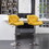 Breni Velvet Diamond Tufted Swivel Adjustable Height Barstool, Set of 2, Yellow T2574P164873