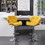 Breni Velvet Diamond Tufted Swivel Adjustable Height Barstool, Set of 2, Yellow T2574P164873