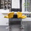 Breni Velvet Diamond Tufted Swivel Adjustable Height Barstool, Set of 2, Yellow T2574P164873