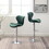 Ellston Upholstered Adjustable Swivel Barstools in Green, Set of 2 T2574P164875