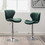 Ellston Upholstered Adjustable Swivel Barstools in Green, Set of 2 T2574P164875