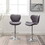 Ellston Upholstered Adjustable Swivel Barstools in Gray, Set of 2 T2574P165084