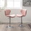 Ellston Upholstered Adjustable Swivel Barstools in Pink, Set of 2 T2574P165085