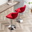 Ellston Upholstered Adjustable Swivel Barstools in Red, Set of 2 T2574P165086