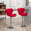 Ellston Upholstered Adjustable Swivel Barstools in Red, Set of 2 T2574P165086