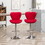 Ellston Upholstered Adjustable Swivel Barstools in Red, Set of 2 T2574P165086