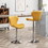 Ellston Upholstered Adjustable Swivel Barstools in Yellow, Set of 2 T2574P165087
