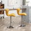 Ellston Upholstered Adjustable Swivel Barstools in Yellow, Set of 2 T2574P165087