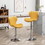 Ellston Upholstered Adjustable Swivel Barstools in Yellow, Set of 2 T2574P165087