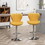 Ellston Upholstered Adjustable Swivel Barstools in Yellow, Set of 2 T2574P165087