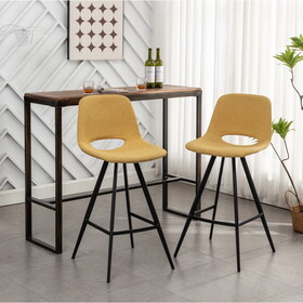 Porth Fabric Kitchen 28.25" Counter Height Stools, Set of 2, Yellow T2574P165090