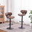 Masaccio Weathered Upholstery Airlift Adjustable Swivel Barstool with Chrome Base, Set of 2, Brown T2574P165091