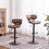 Masaccio Weathered Upholstery Airlift Adjustable Swivel Barstool with Chrome Base, Set of 2, Brown T2574P165091