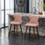 Nevis Mid-century Modern Faux Leather Tufted Nailhead Trim Counter Stool Set of 2, Pink T2574P165098