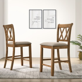 Windvale Fabric Upholstered Counter Height Dining Chairs, Set of 2, Tan T2574P165105