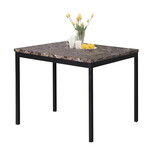 Citico Metal Counter Height Dining Table with Laminated Faux Marble Top, Black T2574P165126