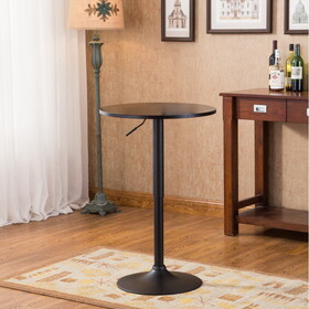 Belham Black Round Top Adjustable Height with Black Leg and Base Metal Bar Table T2574P165134