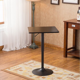 Belham Black Square Top Adjustable Height with Black Leg and Base Metal Bar Table T2574P165135